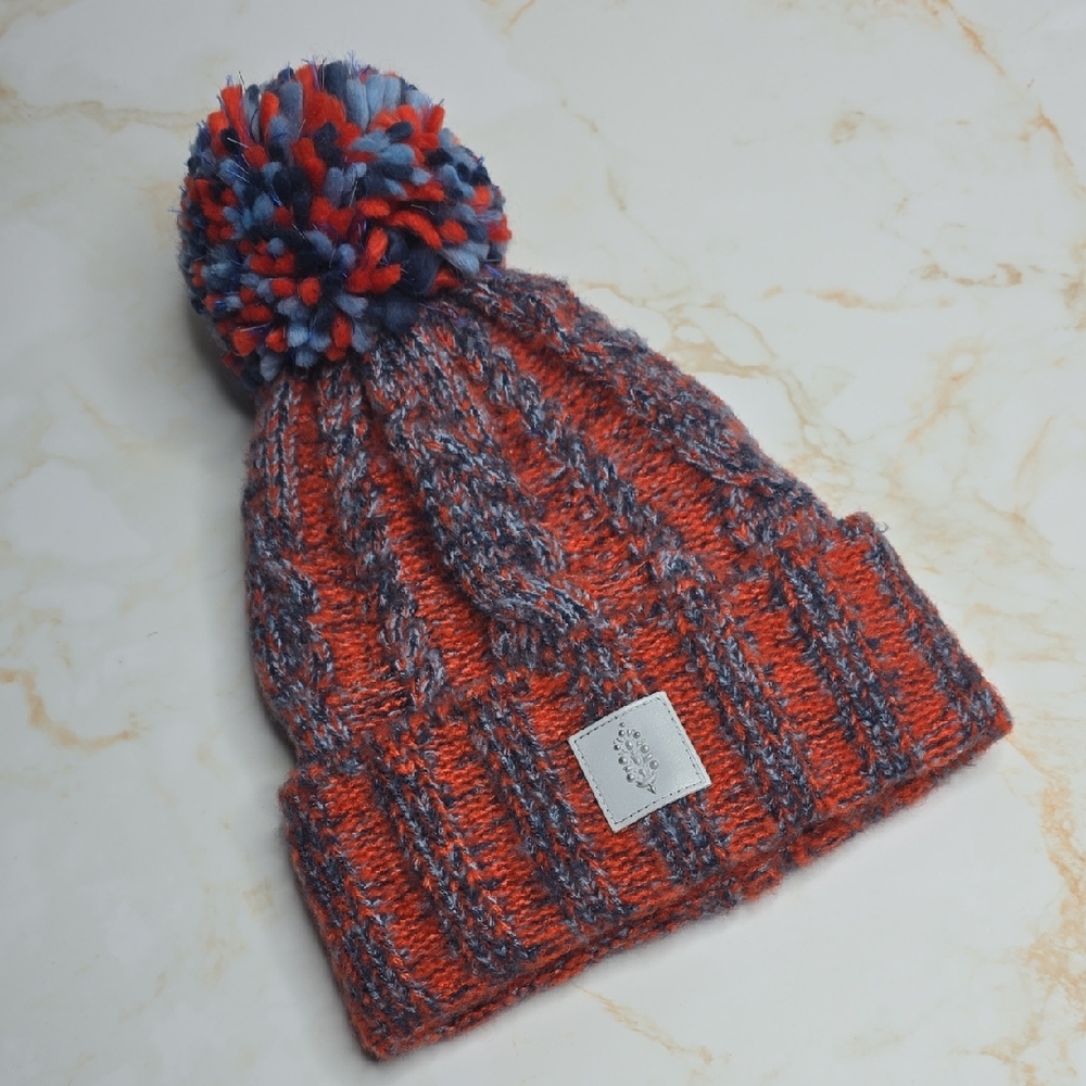 Free People Reflective Pom Pom Party Beanie NWOT